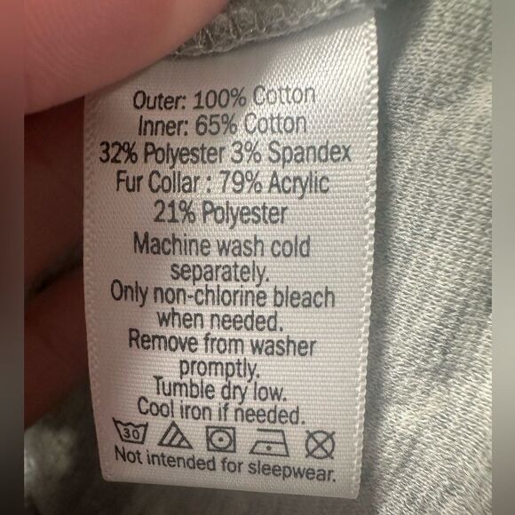 NEW Janie and Jack Riding Lesson Faux Fur Collar Gray Quilted Dress 6 to 12 mo. - Picture 8 of 10